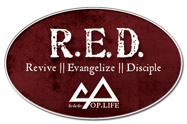R.E.D. Revive. Evangelize. Disciple. logo